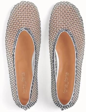 Forte Zwarte platte ballerina schoenen met strass Gray Dames