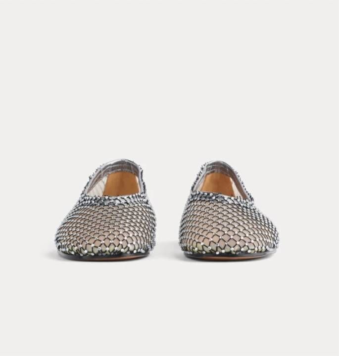 Forte Zwarte platte ballerina schoenen met strass Gray Dames