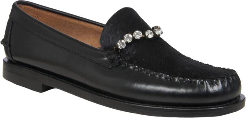 Forte Zwarte platte schoenen met strass Black Dames