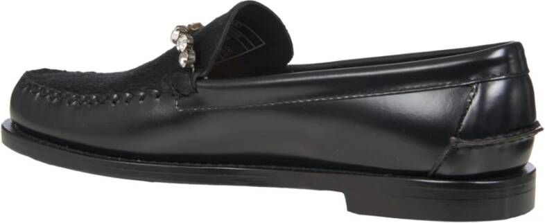 Forte Zwarte platte schoenen met strass Black Dames