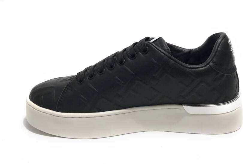 Fracomina Dames lage sneakers in zwart geëmbosseerd eco-leer Zwart Dames