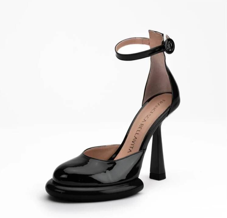 Francesca Bellavita Zwarte Lakleren Kelly Schoenen Black Dames