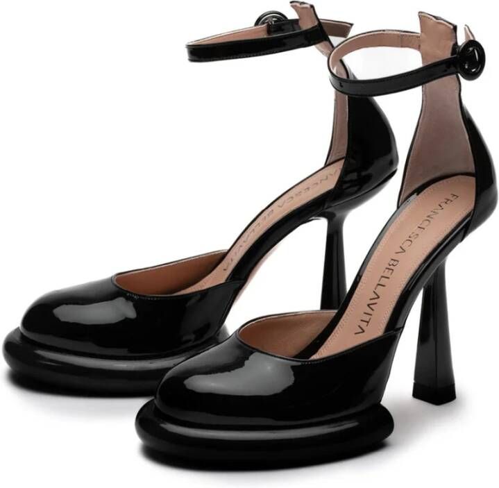 Francesca Bellavita Zwarte Lakleren Kelly Schoenen Black Dames