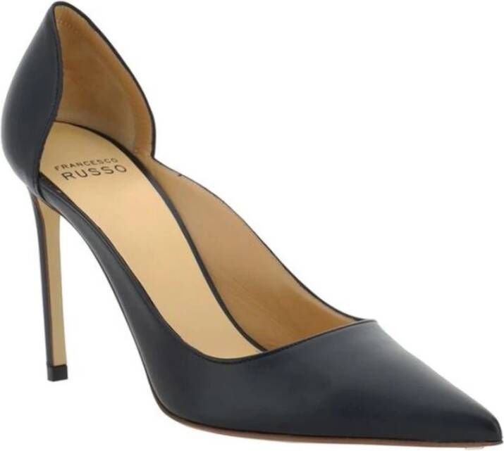 Francesco Russo Leren Stiletto Pumps met Puntneus Brown Dames