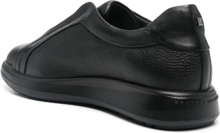 Fratelli Rossetti Italiaanse leren sneakers met rubberen zool Black Heren