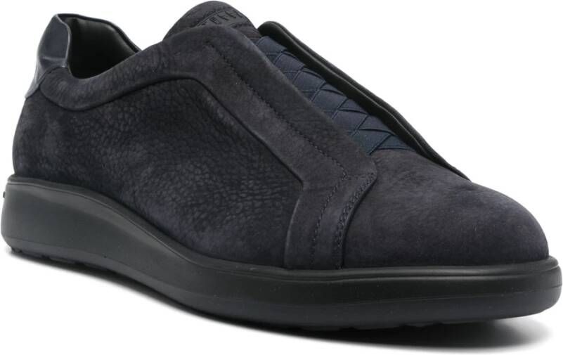 Fratelli Rossetti Italiaanse leren sneakers met rubberen zool Blue Heren