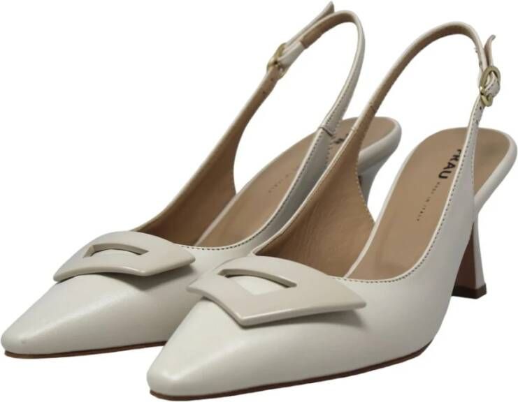 Frau Elegante Sling Back Schoenen White Dames