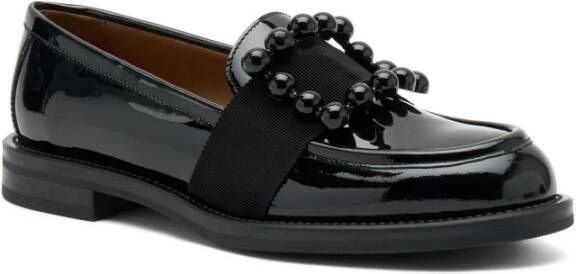 Frau Glanzende zwarte mocassin met accessoire Black Dames