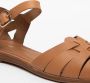 Frau Krabbengestreepte leren sandalen Brown Dames - Thumbnail 4