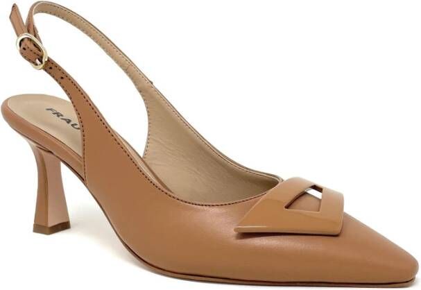 Frau Leren slingback schoenen in tan Brown Dames