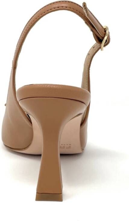 Frau Leren slingback schoenen in tan Brown Dames