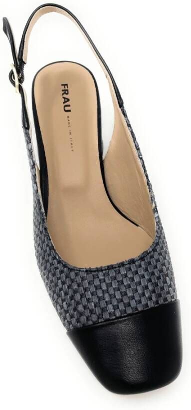 Frau Rafia en leren slingback Multicolor Dames