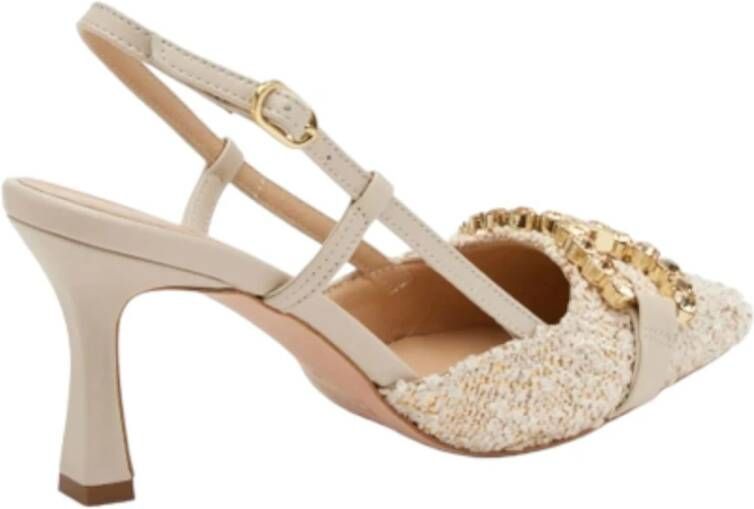 Frau Stijlvolle Sling Back Schoenen Beige Dames