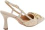 Frau Stijlvolle Sling Back Schoenen Beige Dames - Thumbnail 4