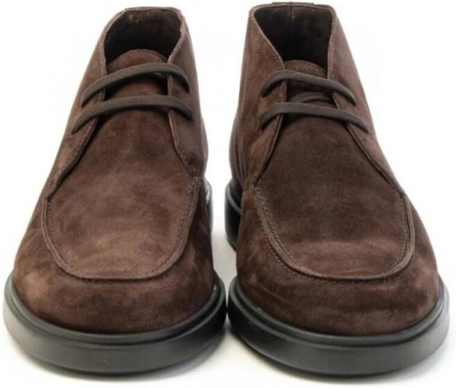 Frau Suède Veterschoenen Enkellaarsjes Unisex Brown Heren