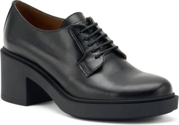 Frau Zwarte leren veterschoenen voor dames Black Dames