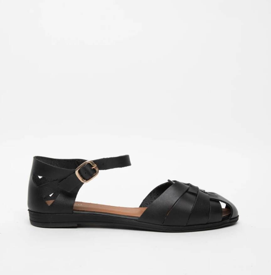 Frau Zwarte Sandalen met Kruisbanden Black Dames