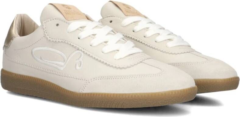 Fred de la Bretoniere Elegante Pearl Sign Lage Sneakers Beige Dames