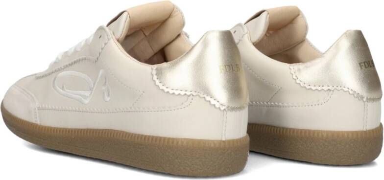 Fred de la Bretoniere Elegante Pearl Sign Lage Sneakers Beige Dames