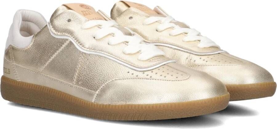 Fred de la Bretoniere Gouden Parel Leren Sneakers Yellow Dames