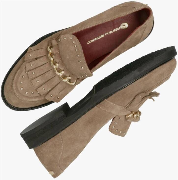 Fred de la Bretoniere Paris Leya Suède Loafers Brown Dames