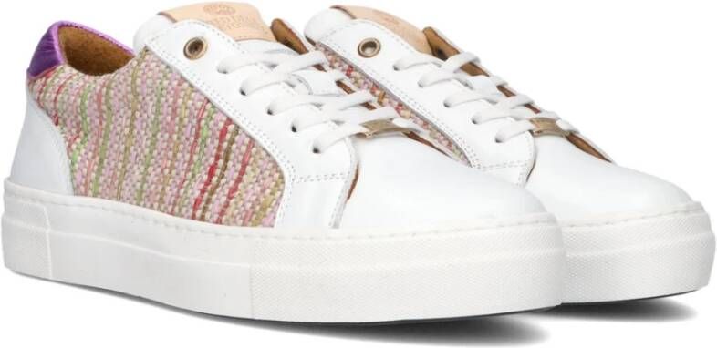 Fred de la Bretoniere Beige Raffia Lage Sneakers Multicolor Dames