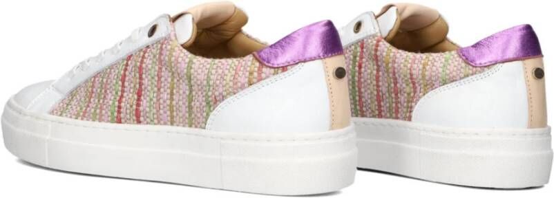 Fred de la Bretoniere Beige Raffia Lage Sneakers Multicolor Dames