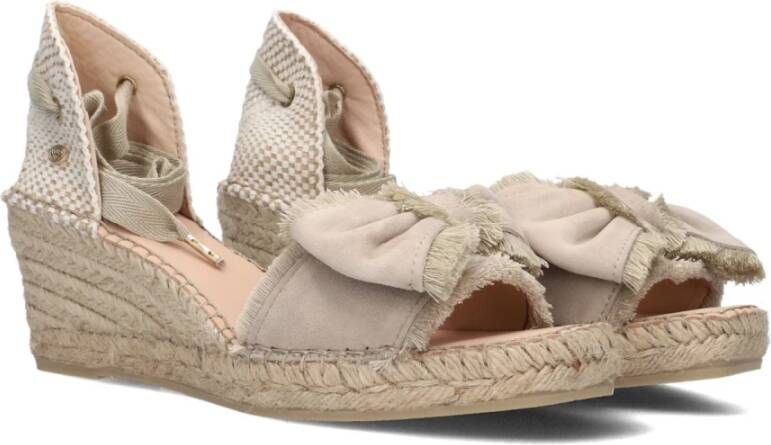 Fred de la Bretoniere Taupe Suede Bow Espadrilles Beige Dames