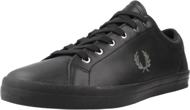 Fred Perry Leren Baseline Sneakers Black Heren