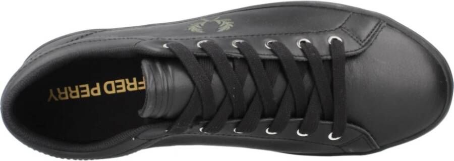 Fred Perry Leren Baseline Sneakers Black Heren