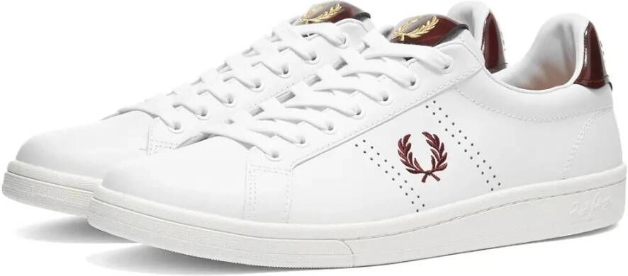 Fred Perry Leren Tab Witte Tennisschoenen White Heren