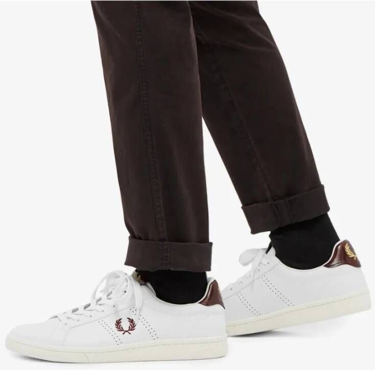 Fred Perry Leren Tab Witte Tennisschoenen White Heren