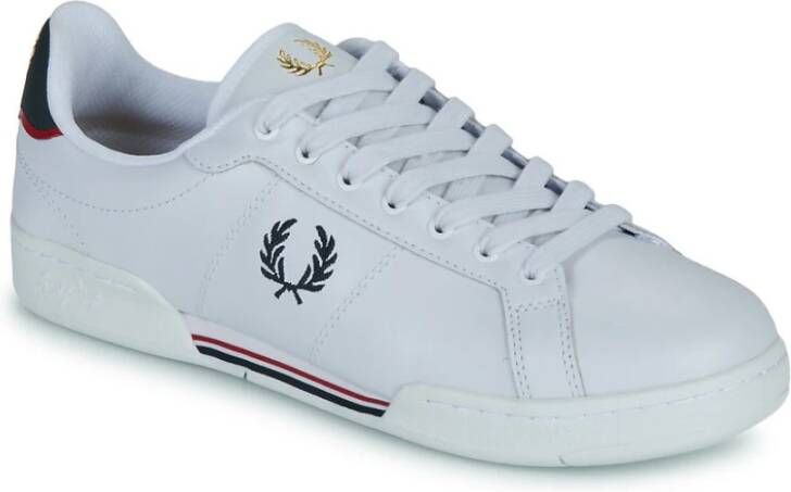 Fred Perry Leren Tennisschoenen Twin Tipped Zool White Heren