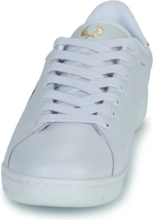 Fred Perry Leren Tennisschoenen Twin Tipped Zool White Heren