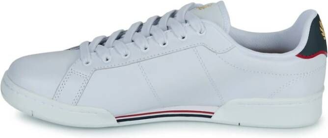 Fred Perry Leren Tennisschoenen Twin Tipped Zool White Heren