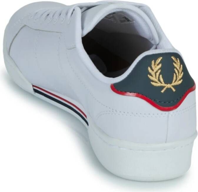 Fred Perry Leren Tennisschoenen Twin Tipped Zool White Heren