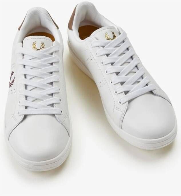 Fred Perry Leren Tennisschoenen White Heren