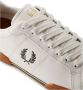 Fred Perry Leren Tennissneaker met Contrasterende Hiel en Rand White Heren - Thumbnail 4