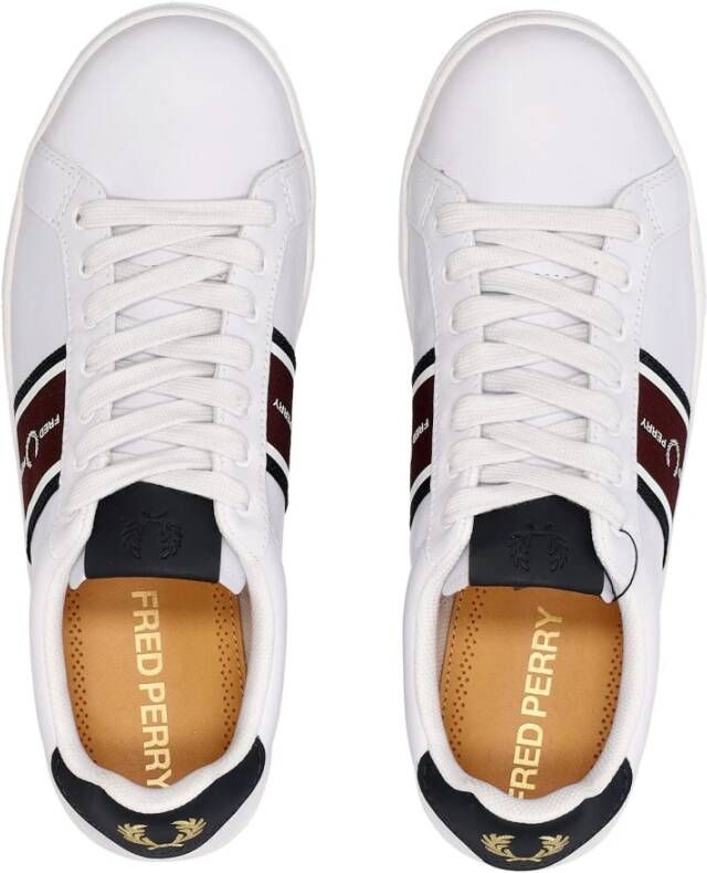 Fred Perry Sneaker met veters en B4292 Wit Logo voor heren Wit Heren