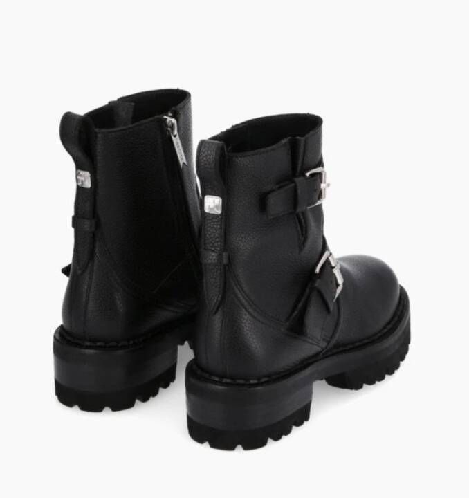 Free Lance Graanleer Biker Boots Carrie Black Dames