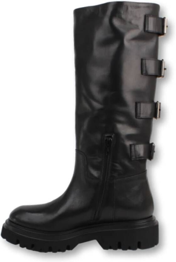 Fru.it Stijlvolle Bikerboots met Achtergespen Black Dames