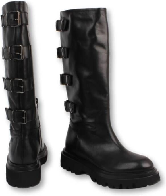 Fru.it Stijlvolle Bikerboots met Achtergespen Black Dames