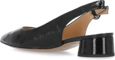 Fru.it Zwarte Leren Slingback met Pijl Teen Black Dames