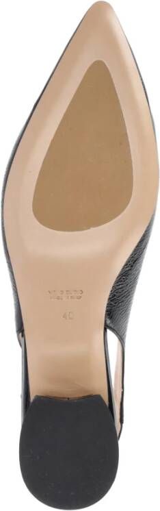 Fru.it Zwarte Leren Slingback met Pijl Teen Black Dames