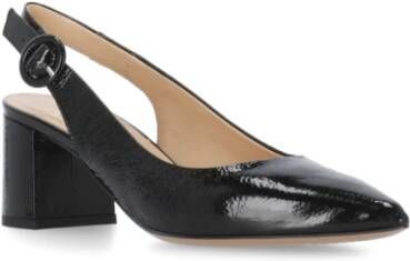 Fru.it Zwarte leren slingback met pijlneus Black Dames