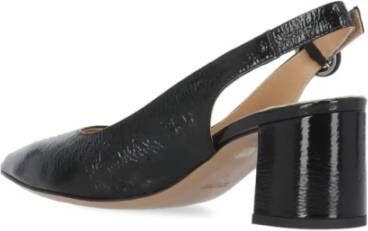 Fru.it Zwarte leren slingback met pijlneus Black Dames