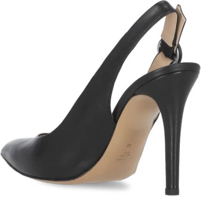 Fru.it Zwarte Leren Slingback Stiletto Hak Black Dames