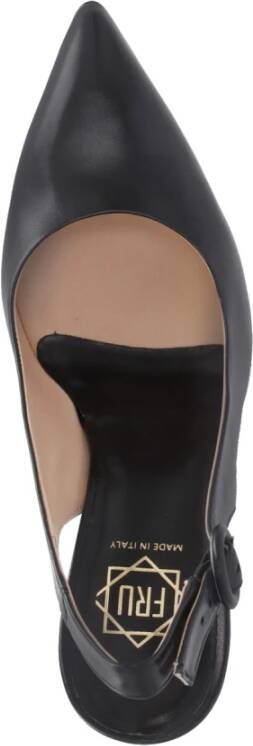 Fru.it Zwarte Leren Slingback Stiletto Hak Black Dames