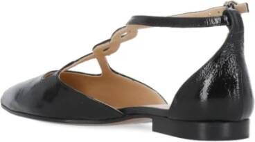 Fru.it Zwarte Leren T-Strap Hak Schoenen Black Dames