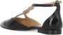 Fru.it Zwarte Leren T-Strap Hak Schoenen Black Dames - Thumbnail 4